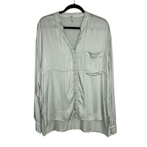 Young Fabulous & Broke light green slouchy button down top size Large